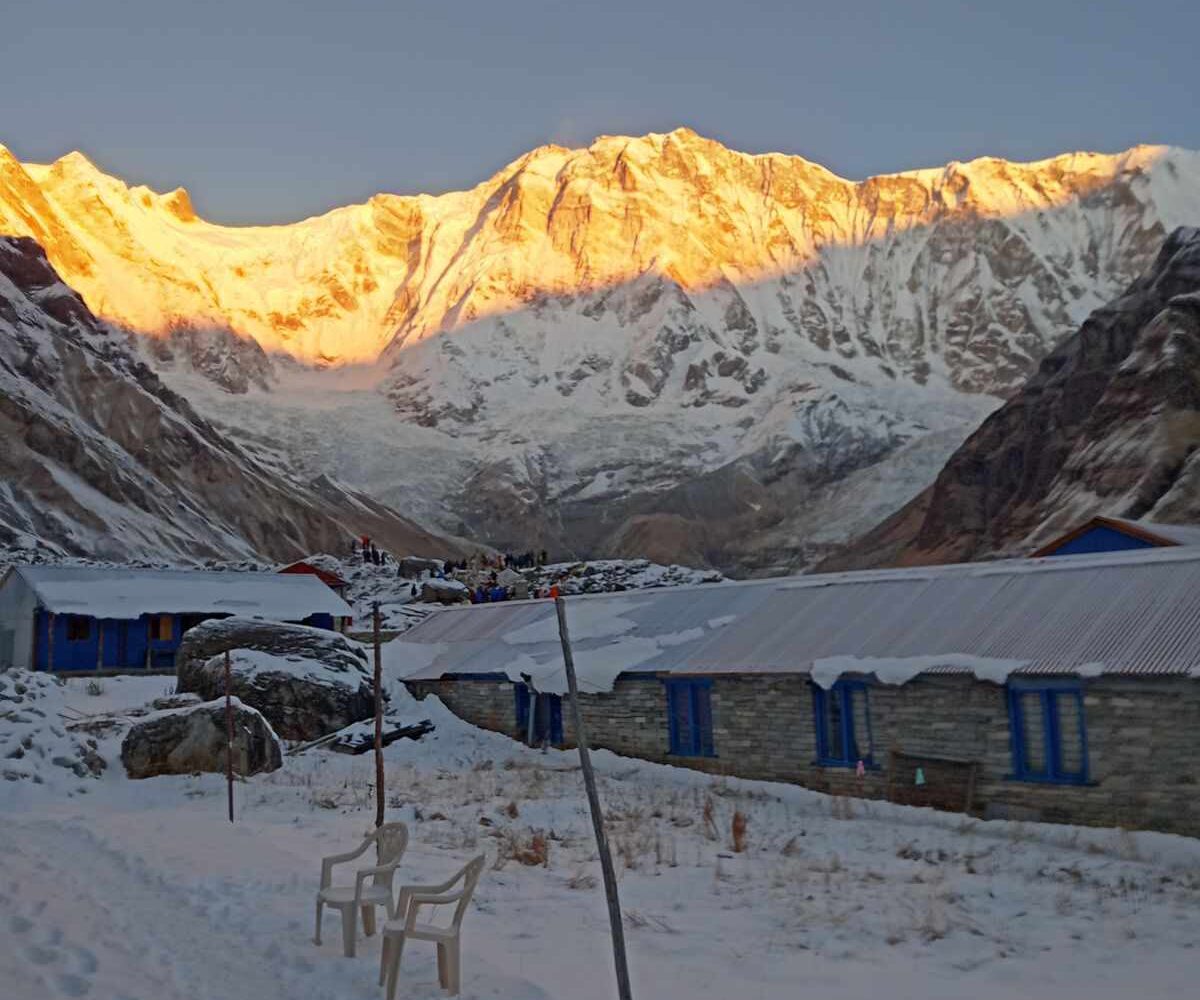 sunrise view from annapurna base camp